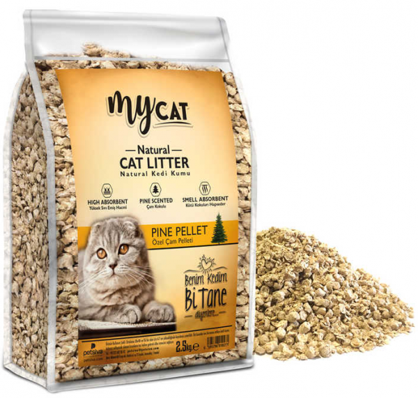MyCat Mycat Topaklanan Çam Palleti 2 kg Kedi Kumu