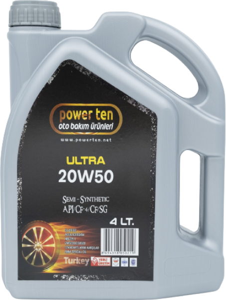 Powerten Ultra 20W-50 Motor Yağı (4 litre)