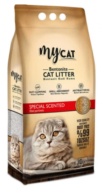 MyCat Mycat İnce Taneli Bentonit Özel Parfüm Kokulu 10 lt Kedi Kumu