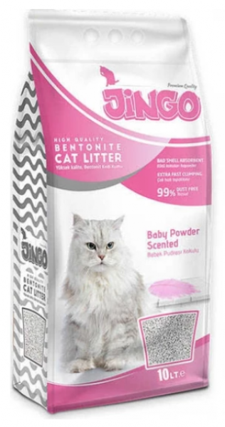 Jingo Bebek Pudrası Kokulu Bentonit Kalın Taneli 10 lt Kedi Kumu (10 lt)