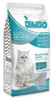 Jingo Marsilya Sabun Kokulu Bentonit İnce 5 lt Kedi Kumu