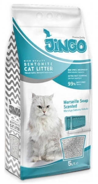 Jingo Marsilya Sabun Kokulu Bentonit İnce 10 lt Kedi Kumu (10 lt)