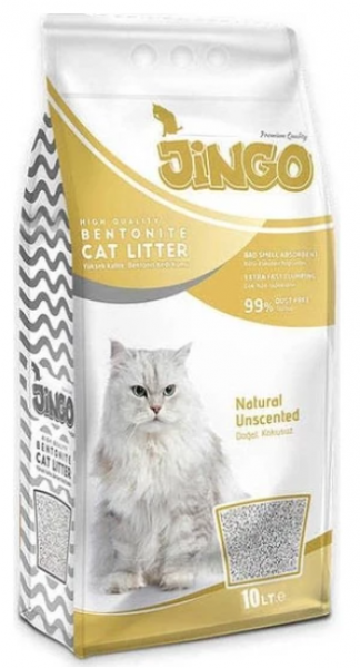 Jingo Naturel Bentonit İnce Taneli 10 lt Kedi Kumu (10 lt)