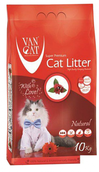 Vancat Kokusuz Bentonit İnce Taneli 10 kg Kedi Kumu