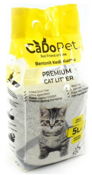 Cado Pet Premium Bentonit Naturel 5 lt Kedi Kumu