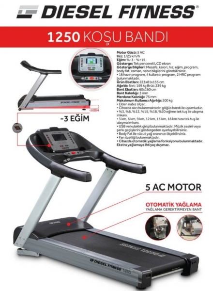 Diesel Fitness 1250 Koşu Bandı