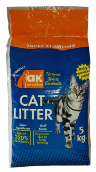 Akkum Kalın Taneli Bebek Pudra Kokulu 5 kg Kedi Kumu (Kalın Taneli)