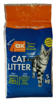 Akkum Kalın Taneli Bebek Pudra Kokulu 5 kg Kedi Kumu