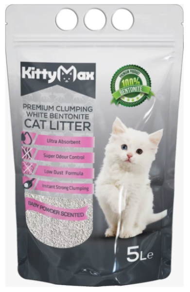 KittyMax Bebek Pudrası Kokulu Bentonit 5 lt Kedi Kumu