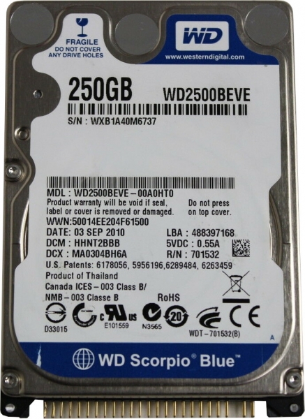 WD Scorpio Blue HDD