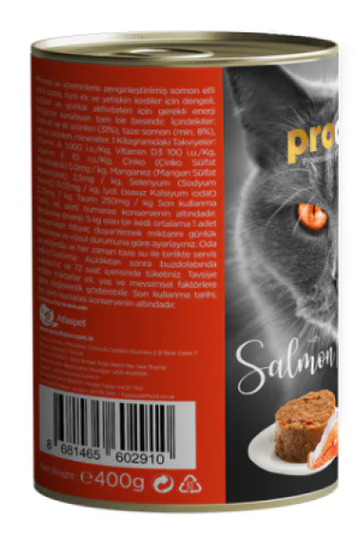 Pro Choice Somon Etli Şekersiz Tahılsız Ezme Yetişkin 400 gr Kedi Maması