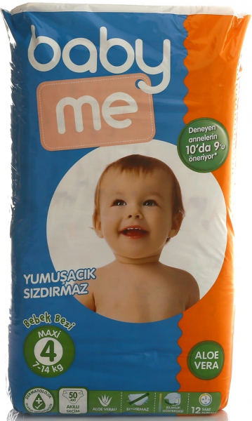 Baby Me Aloe Vera 4 Beden 50 Adet Bebek Bezi