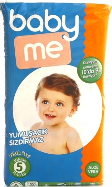 Baby Me Aloe Vera 5 Beden 50 Adet Bebek Bezi