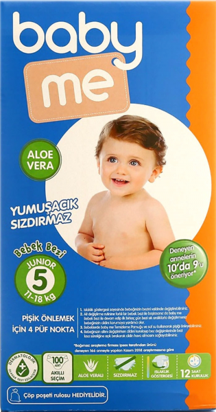 Baby Me Aloe Vera 5 Beden 50 Adet Bebek Bezi