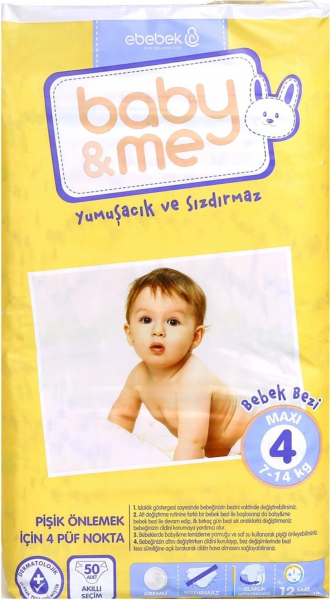 Baby Me 4 Beden 50 Adet Bebek Bezi