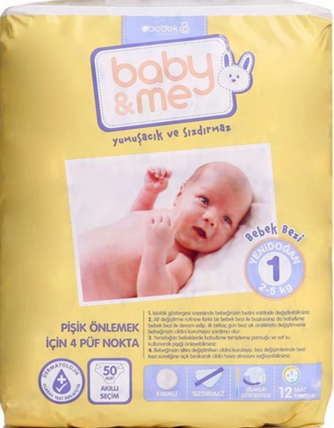 Baby Me 1 Beden 50 Adet Bebek Bezi