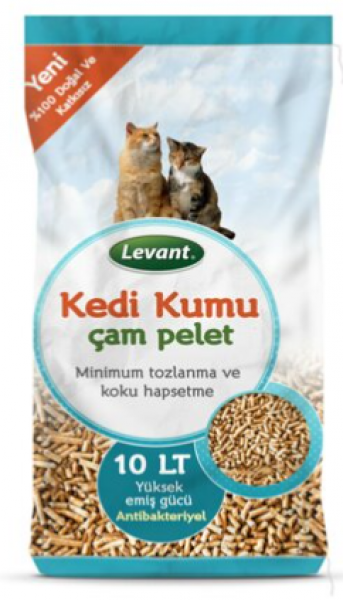 Levant Çam Pelet Organik Ağaç Kokulu 10 lt Kedi Kumu (10 lt)