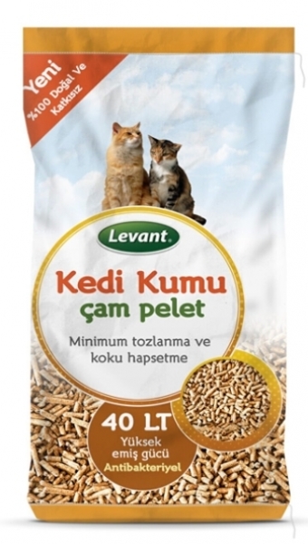 Levant Çam Pelet Organik Ağaç Kokulu 40 lt Kedi Kumu (40 lt)