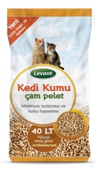 Levant Çam Pelet Organik Ağaç Kokulu 40 lt Kedi Kumu