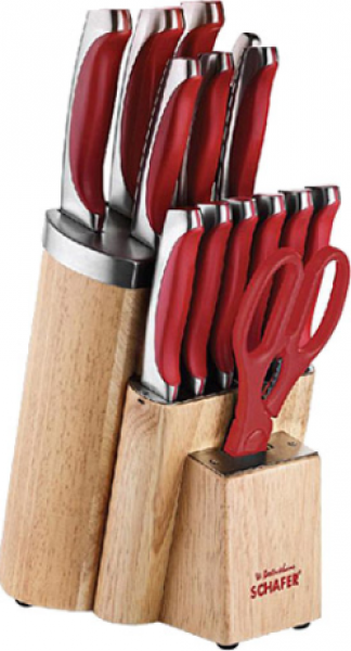 Schafer Inox Monoblock Standlı Bıçak Seti 15 Parça