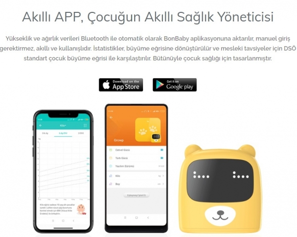 Growp BF1513-01 Akıllı Baskül ve Boy Ölçer Dijital Banyo Tartısı