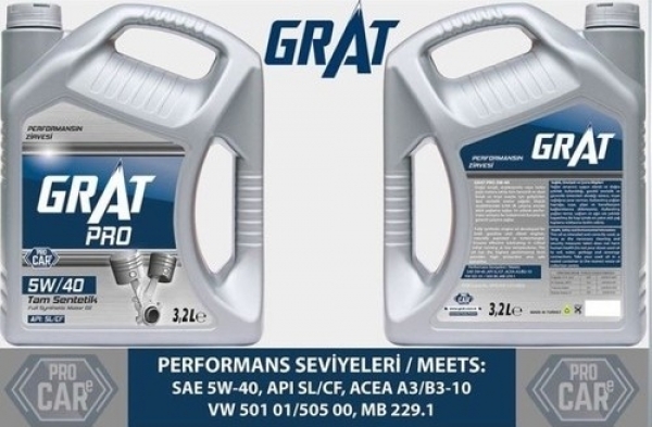 Grat Pro 5W-40 Motor Yağı (3.2 litre)