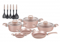 Emsan Brava 14 Parça Granit Golden Pink Tencere ve Tava Seti resim