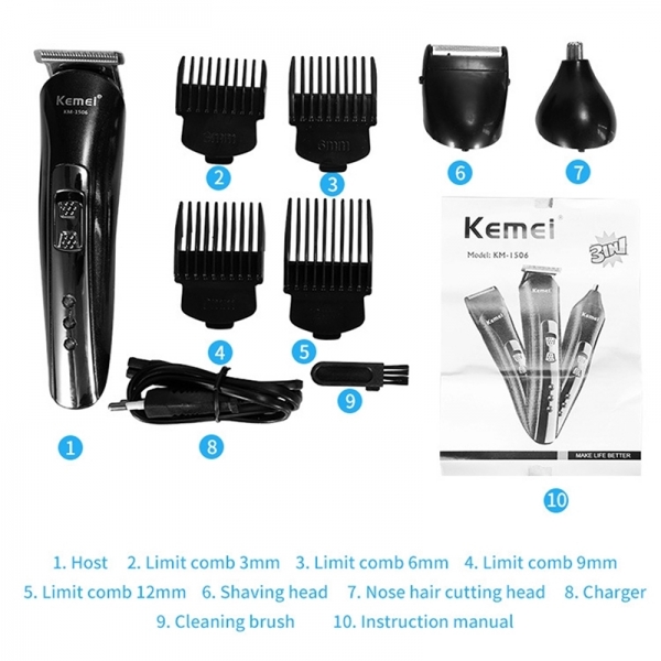 Kemei KM-1506 Saç Kesme Makinesi
