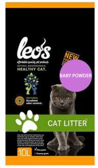 Leo's Cat Litter Bentonit Baby Powder Kokulu Kalın Taneli 10 lt Kedi Kumu