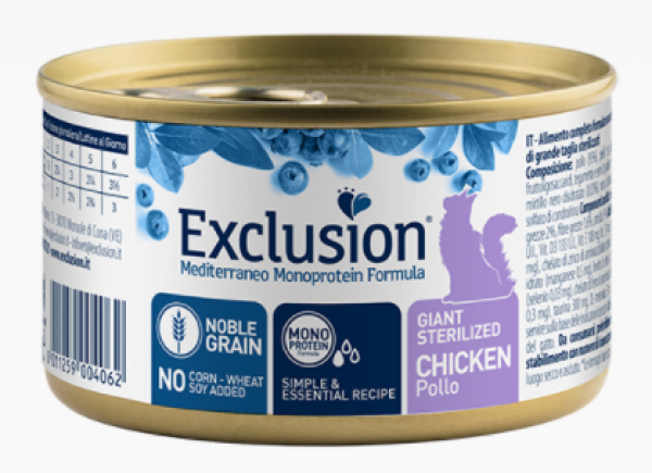 Exclusion Noble Grain Giant Kısırlaştırılmış Tavuk 300 gr Kedi Maması