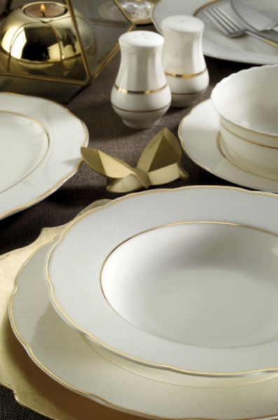 Kütahya Porselen Bone Olympos 9825 24 Parça Yemek Takımı