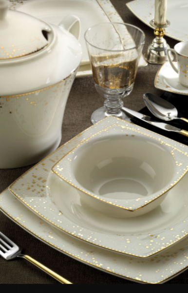 Kütahya Porselen Bone Mare 10372 68 Parça Yemek Takımı