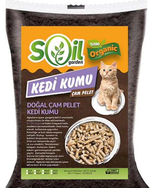 Soil Garden Organik Çam Pelet 20 lt Kedi Kumu (20 lt)