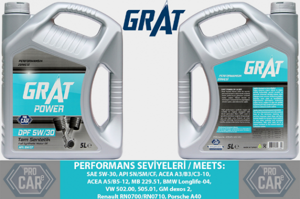 Grat Power DPF 0W-30 Motor Yağı (5 litre)