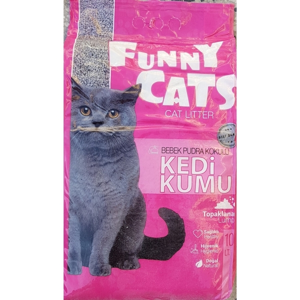 Funny Cats Bebek Pudra Kokulu İnce Taneli 10 lt Kedi Kumu