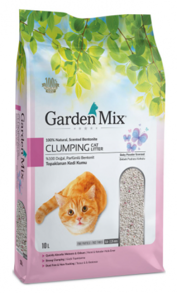 Garden Mix Bentoni̇t Bebek Pudrasi Kalın Taneli 10 lt Kedi Kumu