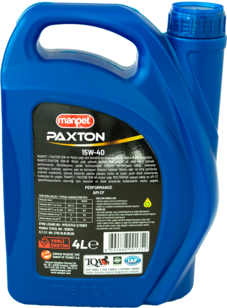 Manpet Turbo Paxton 15W-40 CF Motor Yağı (4 litre)