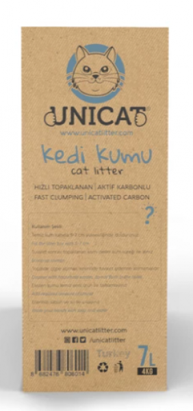 Unicat Doğal Aktif Karbonlu 7 lt Kedi Kumu