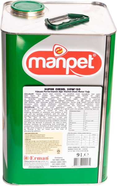 Manpet Super 20W-50 CF-4 Motor Yağı (9 litre)