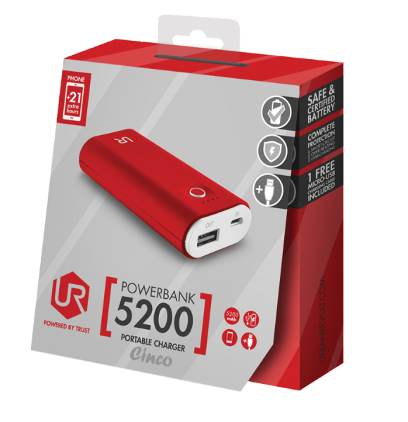 Trust Urban Revolt Cinco 5200 5200 mAh Powerbank