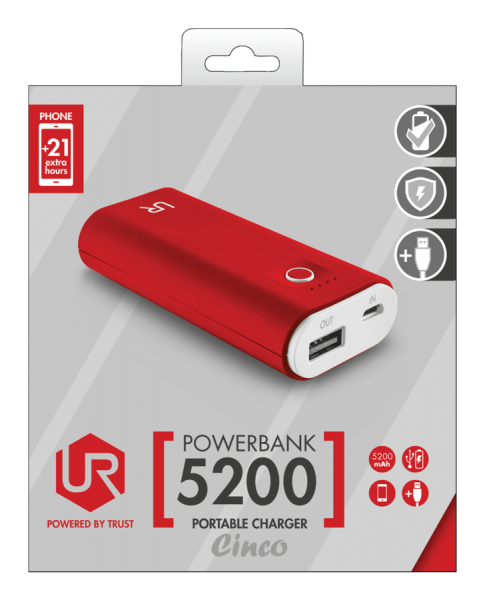 Trust Urban Revolt Cinco 5200 5200 mAh Powerbank
