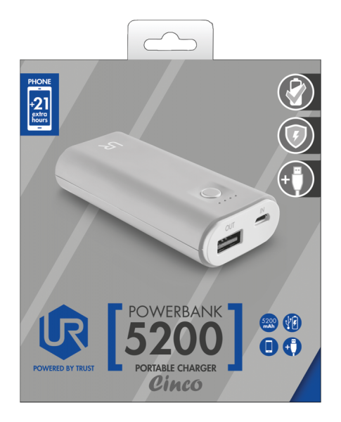 Trust Urban Revolt Cinco 5200 5200 mAh Powerbank