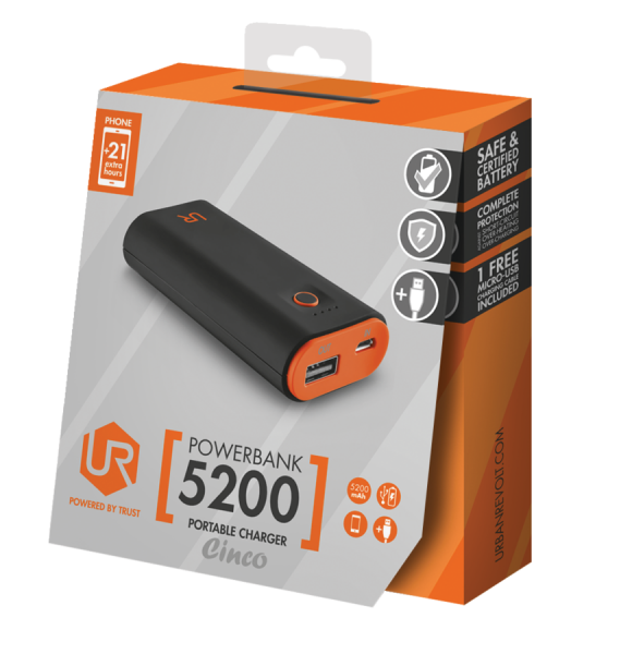 Trust Urban Revolt Cinco 5200 5200 mAh Powerbank