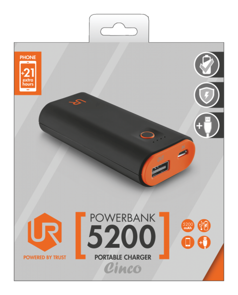 Trust Urban Revolt Cinco 5200 5200 mAh Powerbank