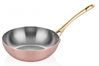 Altınbaşak MM Pirinç Saplı Bakır Wok Tava 26 cm