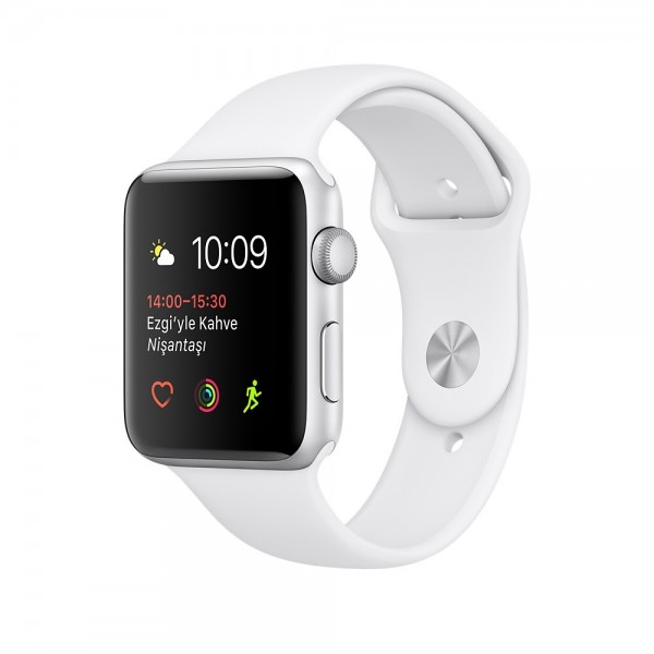 Apple Watch Series 1 (38 mm) Gümüş Rengi Alüminyum Kasa ve Beyaz Spor Kordon Akıllı Saat