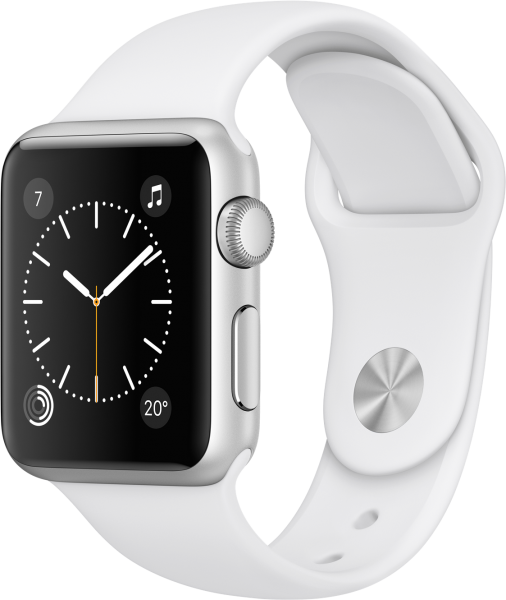 Apple Watch Series 1 (38 mm) Gümüş Rengi Alüminyum Kasa ve Beyaz Spor Kordon Akıllı Saat