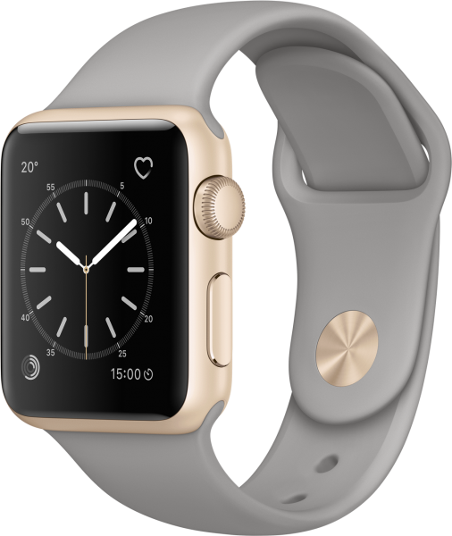 Apple Watch Series 1 (38 mm) Altın Rengi Alüminyum Kasa ve Beton Grisi Spor Kordon Akıllı Saat