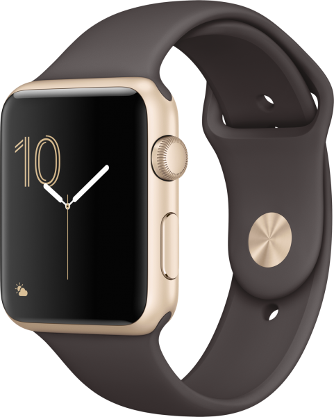 Apple Watch Series 1 (42 mm) Altın Rengi Alüminyum Kasa ve Kakao Spor Kordon Akıllı Saat
