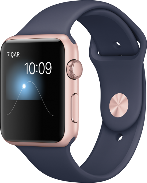 Apple Watch Series 1 (42 mm) Roze Altın Rengi Alüminyum Kasa ve Gece Mavisi Spor Kordon Akıllı Saat